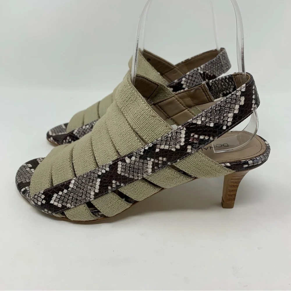 Donald Pliner Kail Low Heel Gold Natural Sandal Size 5
